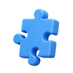 Fototapeta premium Isolated 3D Rendered Blue Puzzle Piece On Transparent Background
