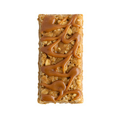 Isolated Caramel Bar Dessert Photo on Transparent Background