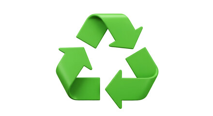 Isolated 3d Recycle Symbol Graphic With Green Arrows on Transparent Background