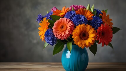 A vibrant bouquet of fresh flowers in a stylish vase 