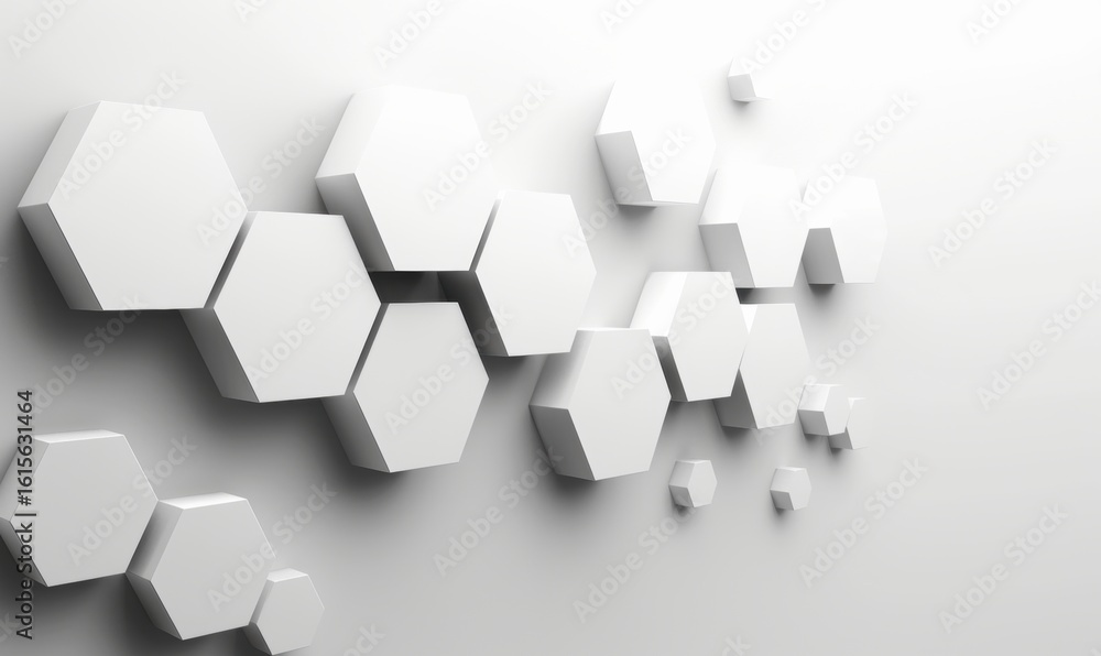 Aufkleber white hexagon pattern on wall abstract background graphic design concept