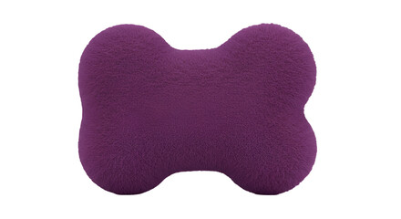 Isolated 3D Render of a Purple Furry Bone with Transparent Background