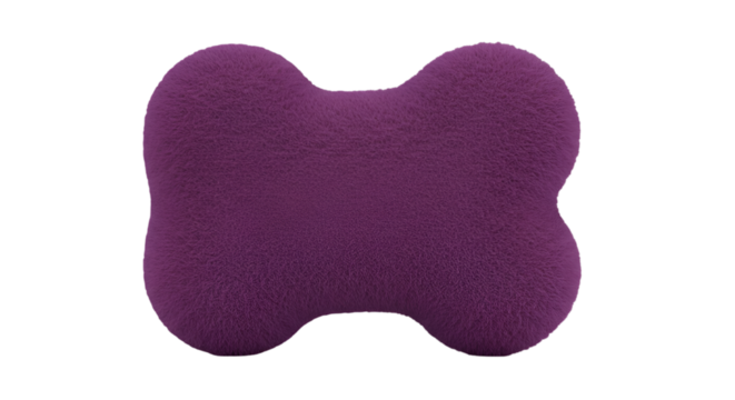 Isolated 3D Render of a Purple Furry Bone with Transparent Background