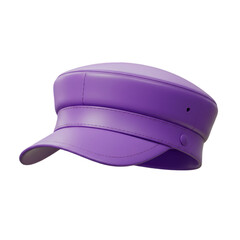 Isolated 3D Render of a Purple Leather Hat on Black Background