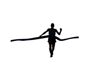 Illustration Of A Silhouette Runner Reaching The Finish Line After Race Competition