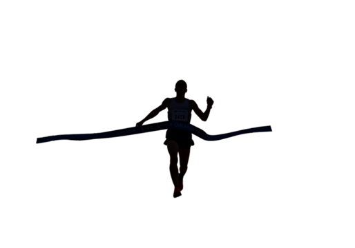 Illustration Of A Silhouette Runner Reaching The Finish Line After Race Competition
