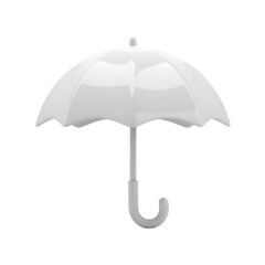 Isolated 3D Rendered White Umbrella Against Transparent Background