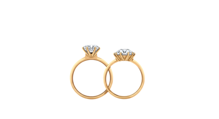 Isolated Gold Diamond Ring Illustration With Transparent Background