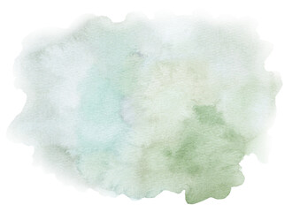 Obraz premium Watercolor light green spot, single hand painted Abstract element for wedding and party design