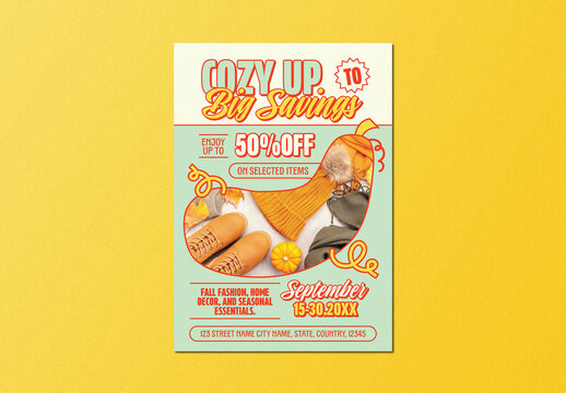 Green Modern Autumn Harvest Sale Flyer Layout