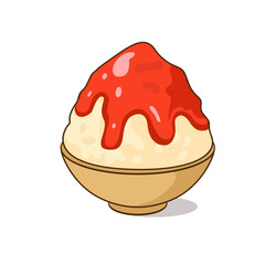 Kakigori Japanese shaved ice vector illustration