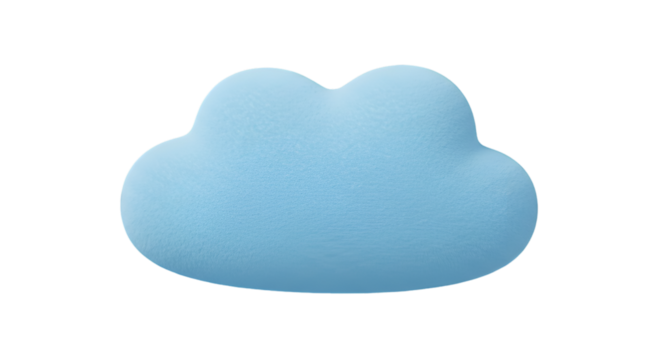Illustration Of Soft Blue Cloud Isolated On Transparent Background For Design