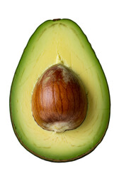 Isolated Avocado Half Cut Green Fruit With Seed Transparent Background Photo