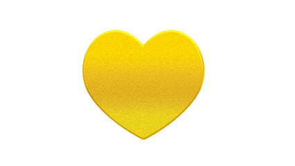 Shiny golden 3D heart icon - Isolated PNG symbol of love and passion with a luxurious gold effect