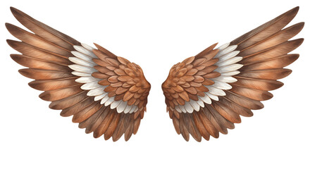 Fototapeta premium Isolated Brown Bird Wings Illustration On Transparent Background