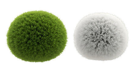 Isolated Green and White Spheres on Transparent Background Abstract 3D Render