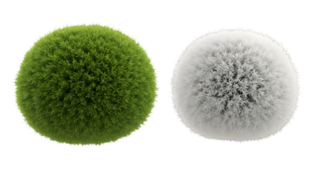 Isolated Green and White Spheres on Transparent Background Abstract 3D Render