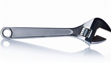 Obraz premium an adjustable wrench made of metal is isolated on white background