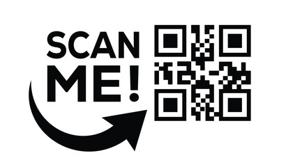 Scan QR code icon. Digital scanning qr code. QR code scan for smartphone. Scan Here text on top of the qr code
