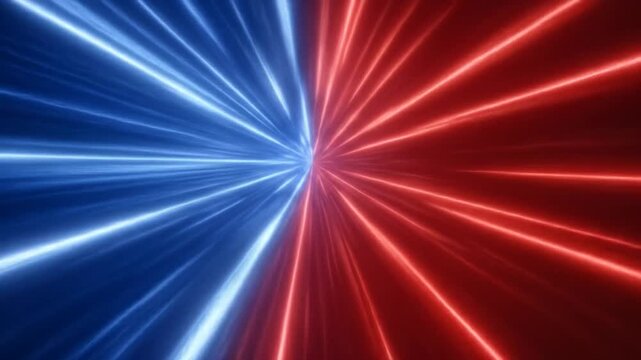 Split Screen Abstract Background Displaying Red And Blue Light Rays