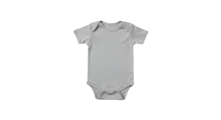 Isolated Gray Baby Bodysuit On Transparent Background Photo