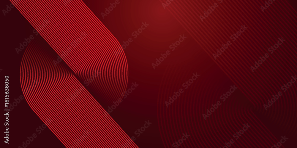 Aufkleber dark red abstract background with dynamic red circular lines. modern shiny red diagonal rounded line