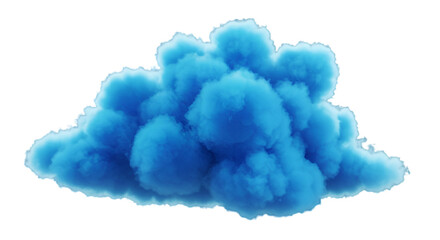 Isolated Blue Cloud 3D Render Against Black Background Illustration