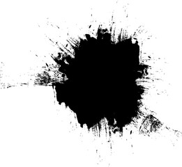 black ink brush painting banner label artistic grunge graphic element