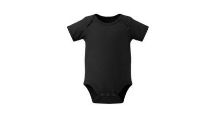 Isolated Black Onesie Infant Clothing On Transparent Background Photo
