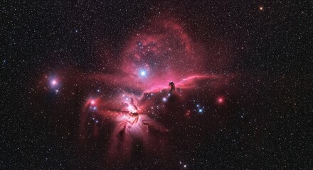 The Horsehead Nebula and Orion's Belt Stars