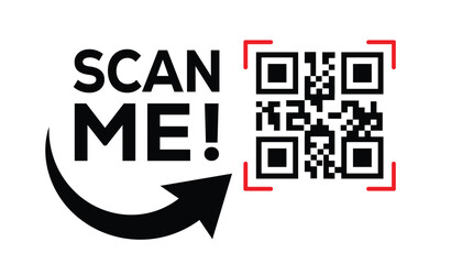 Scan QR code icon. Digital scanning qr code. QR code scan for smartphone. Scan Here text on top of the qr code