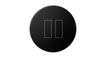 Isolated Black Pause Button Icon on Transparent Background Illustration