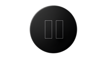 Isolated Black Pause Button Icon on Transparent Background Illustration
