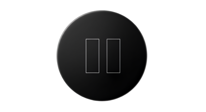 Isolated Black Pause Button Icon on Transparent Background Illustration