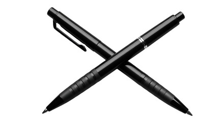 Isolated Black Pens Crossing On Transparent Background Illustration