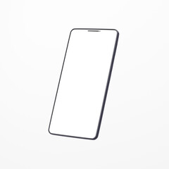 3D素材_スマートフォン_ブラック_白背景
