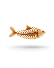 Naklejka premium Fish Skeleton Icon: A detailed, artistic depiction of a fish skeleton. A symbol of life, death, and the ocean's mysteries.