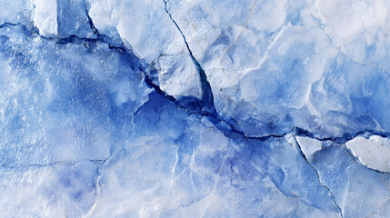 Naklejka premium Macro Detail of Blue Ice Fracture with Crystalline Texture