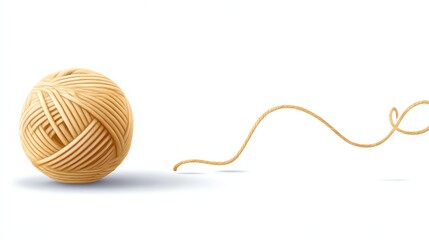 Tangle of Yarn: A close-up shot of a perfectly formed ball of yarn, revealing the intricate weave and texture of the delicate threads, an invitation to the crafts of knitting or crocheting. 