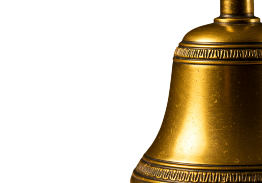 Isolated Brass Bell Illustration On Black Background With Gold Color
