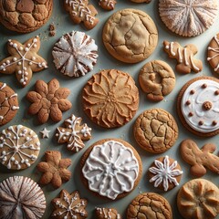 christmas cookies on wooden background food dessert cake sweet breakfast pastry homemade cookies baked bakery delicious tasty biscuit cream chocolate fresh snack assortment isolated close-up 