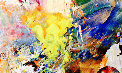 Abstract art background . Hand painting artwork on canvas .