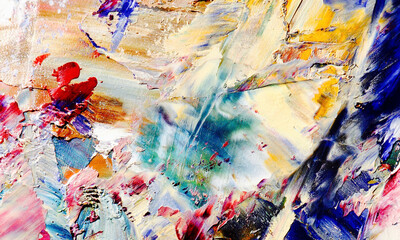 Abstract art background . Hand painting artwork on canvas .