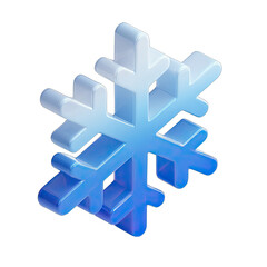 Obraz premium 3D stylized snowflake icon, shades of blue and white