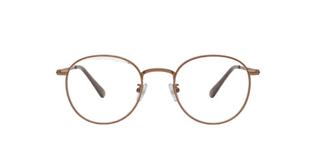 Isolated Bronze Round Glasses Illustration On Black Background