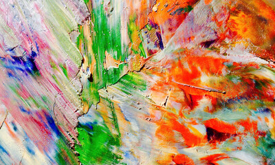 Abstract art background . Hand painting artwork on canvas .