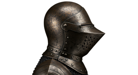 Isolated Armor Helmet Illustration Depicting Metal Steel Knight Medieval Protection