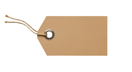 Isolated Brown Tag With String On Transparent Background Illustration
