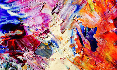 Abstract art background . Hand painting artwork on canvas .