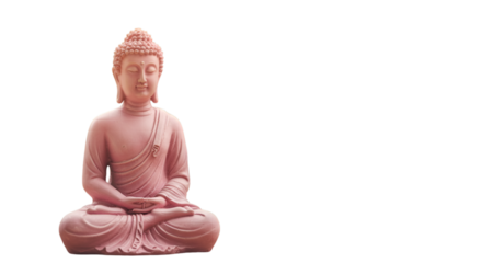 Isolated Buddha Statue Illustration with Pink Hue on Black Background Photo